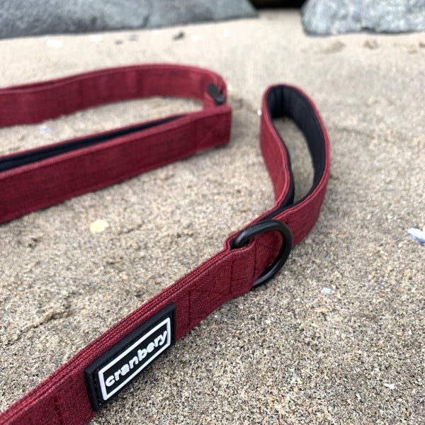 The Everyday Adventure Double Handle Dog Leash Red cranbery